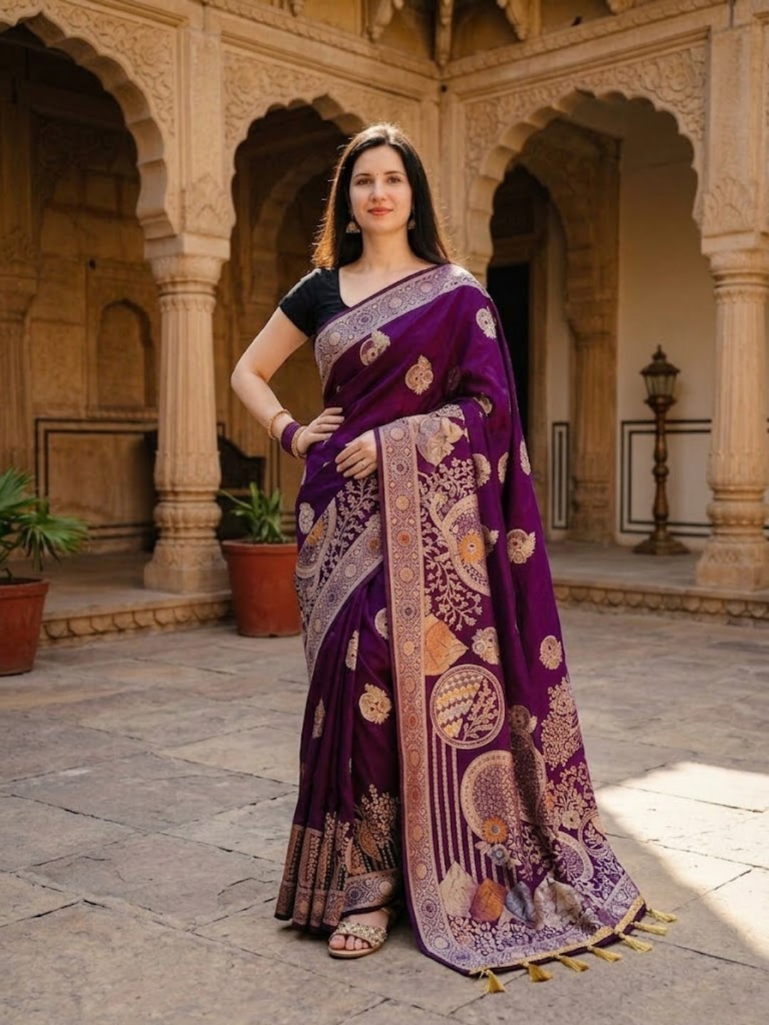 Urban Pallu Woven Design Silk Blend Traditional Saree