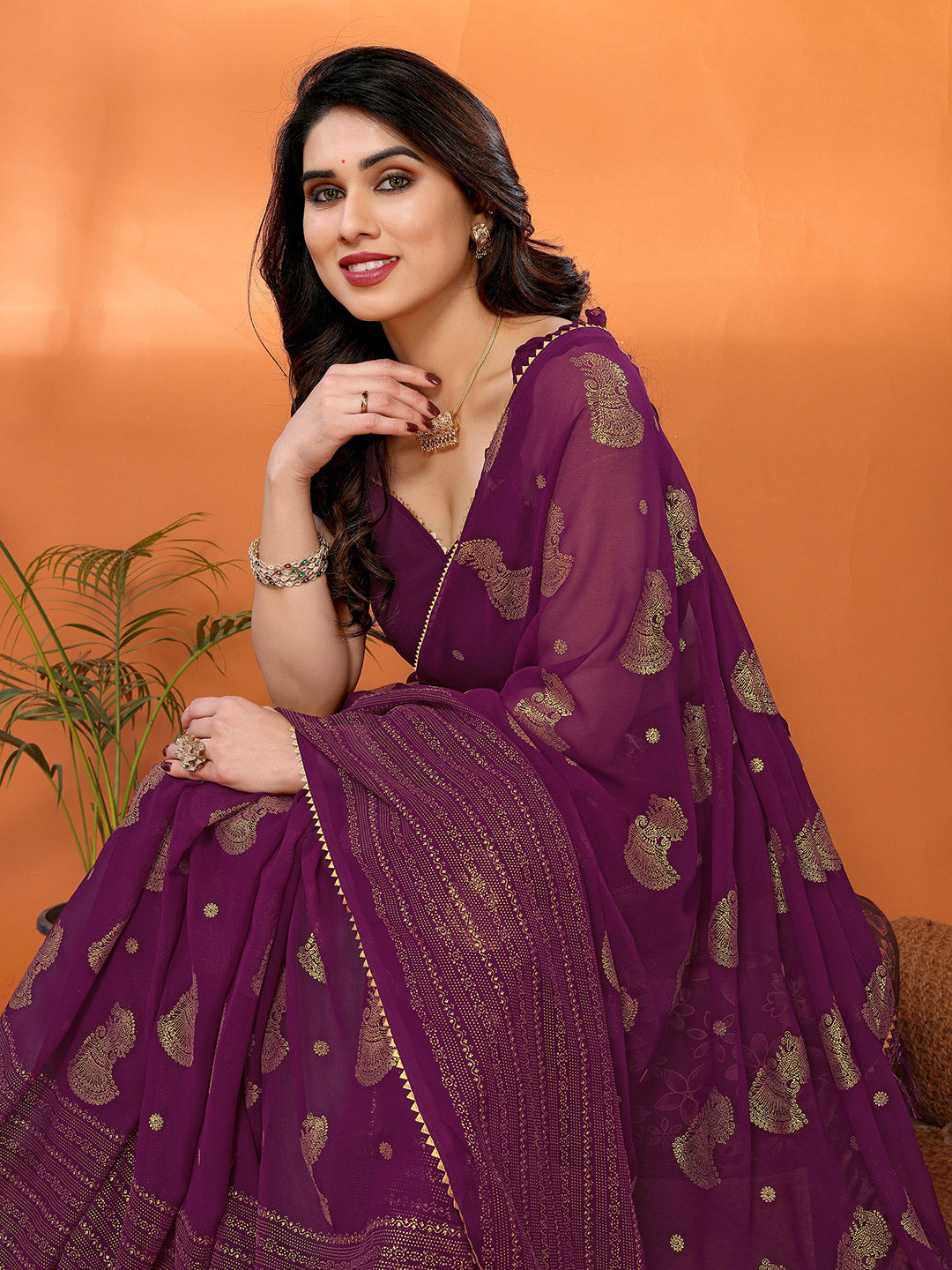 Urban Pallu Printed Poly Georgette Daily Saree