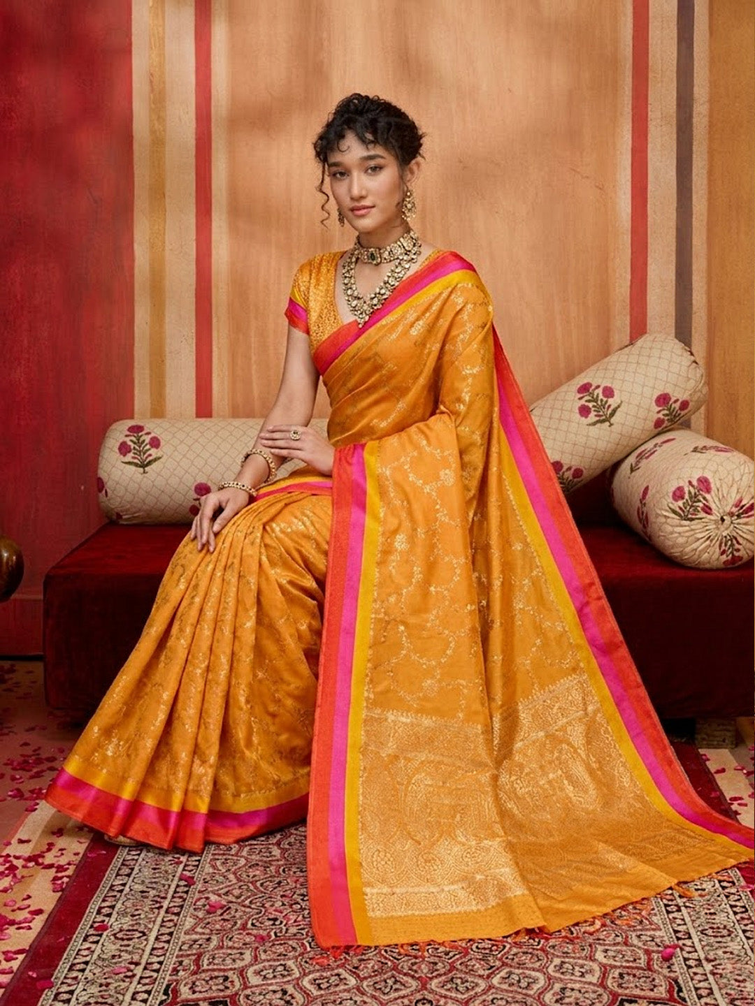 Urban Pallu Printed Silk Cotton Fusion Saree