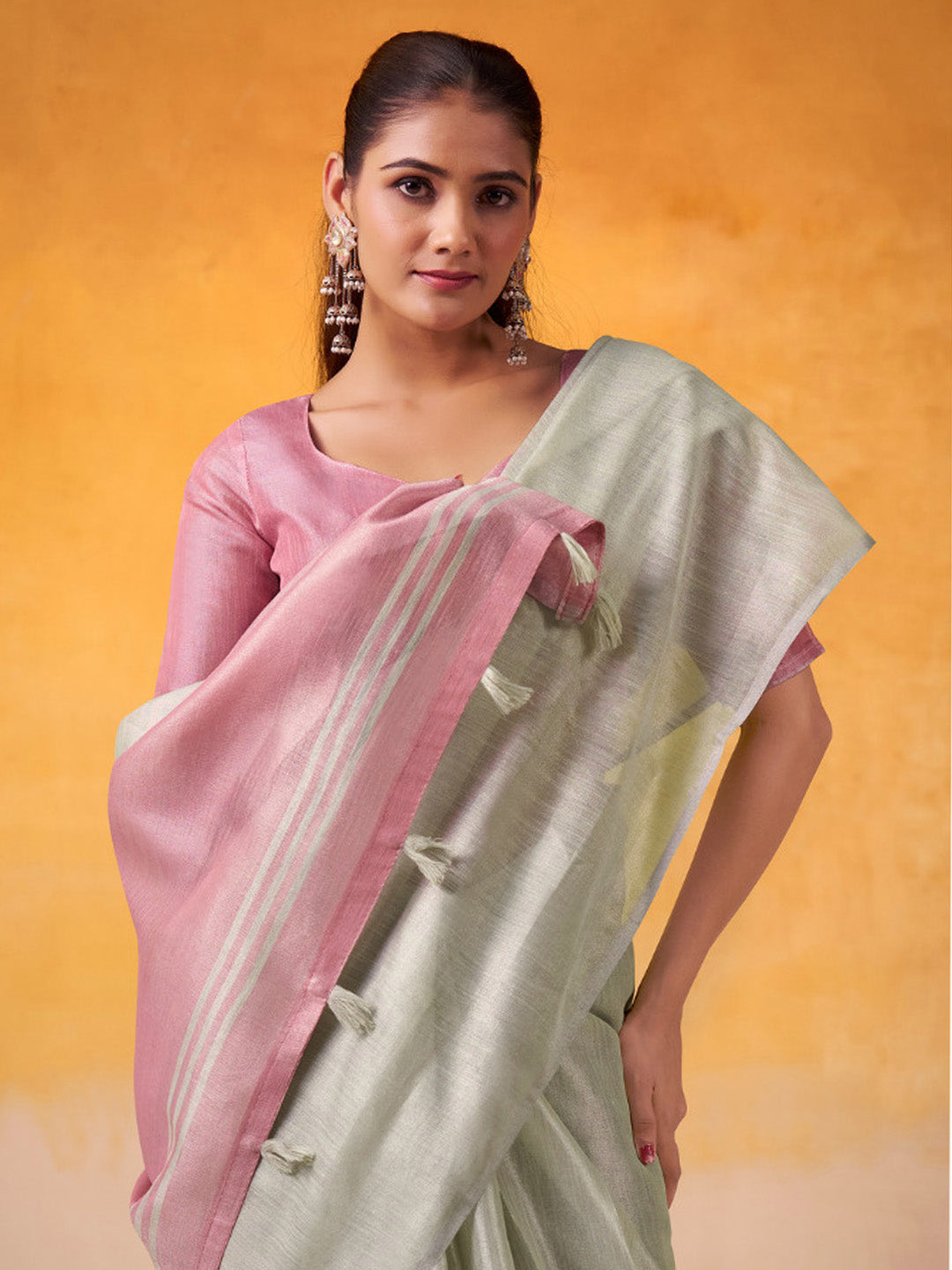 Urban Pallu Woven Design Cotton Blend Daily Saree