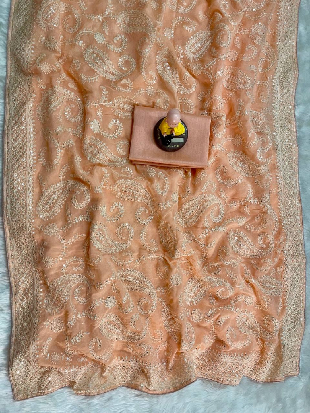 Urban Pallu Embroidered Silk Blend Festive Saree