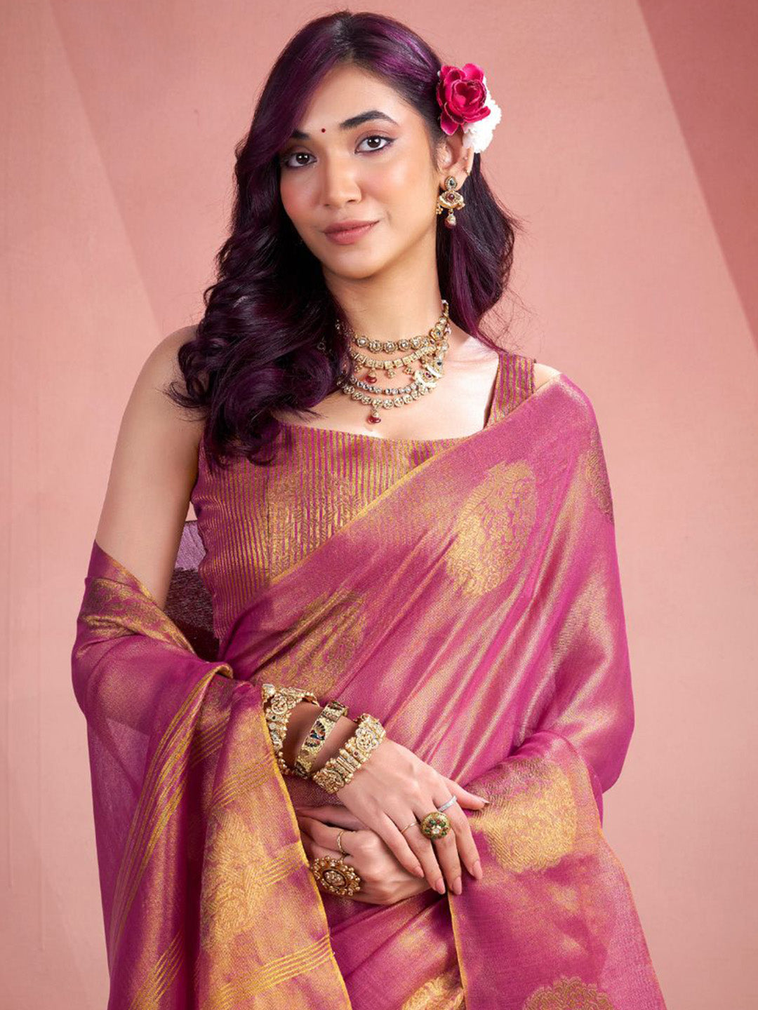 Urban Pallu Woven Design Silk Blend Traditional Saree