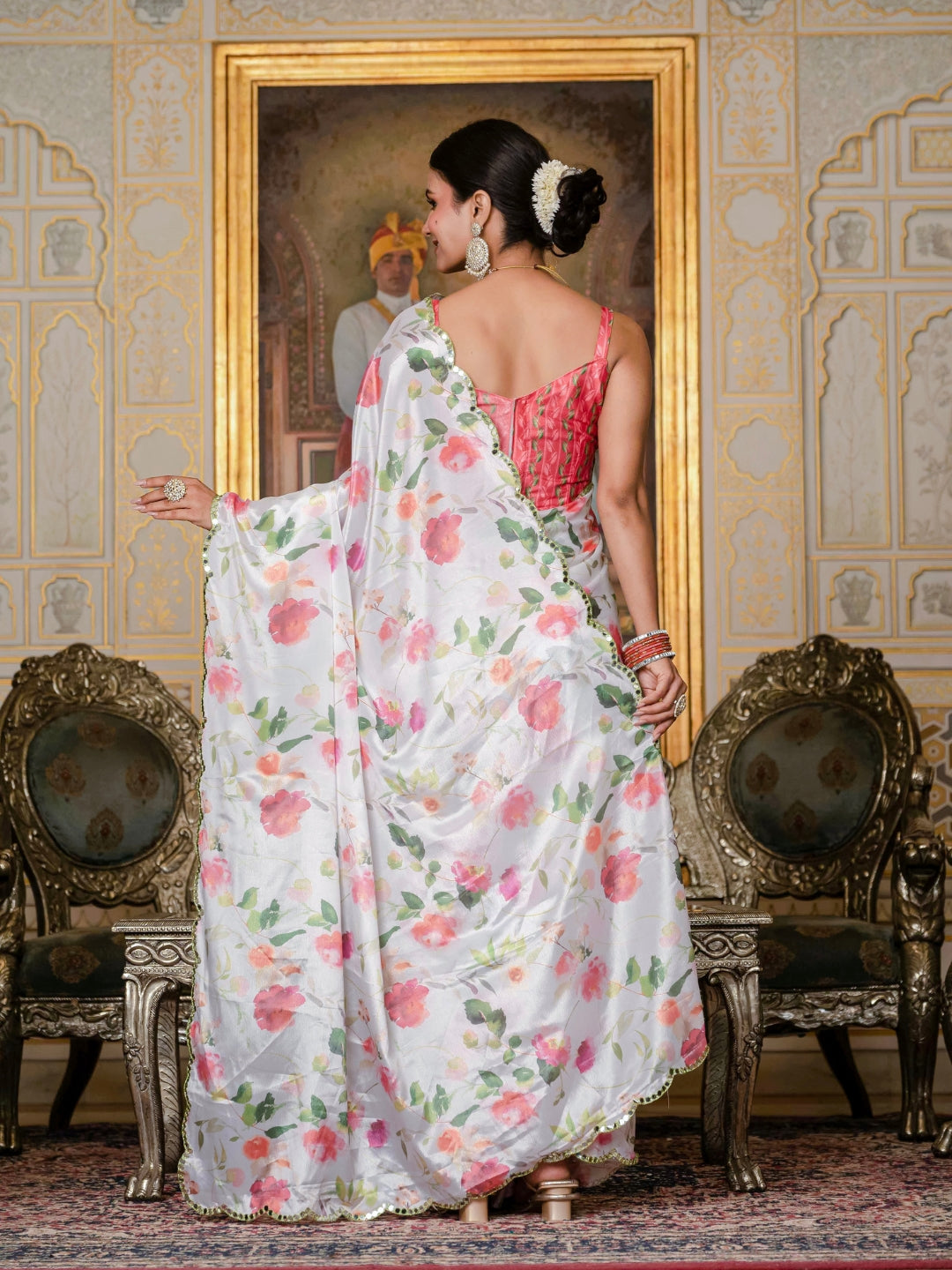 Urban Pallu Woven Design Silk Blend Fusion Saree