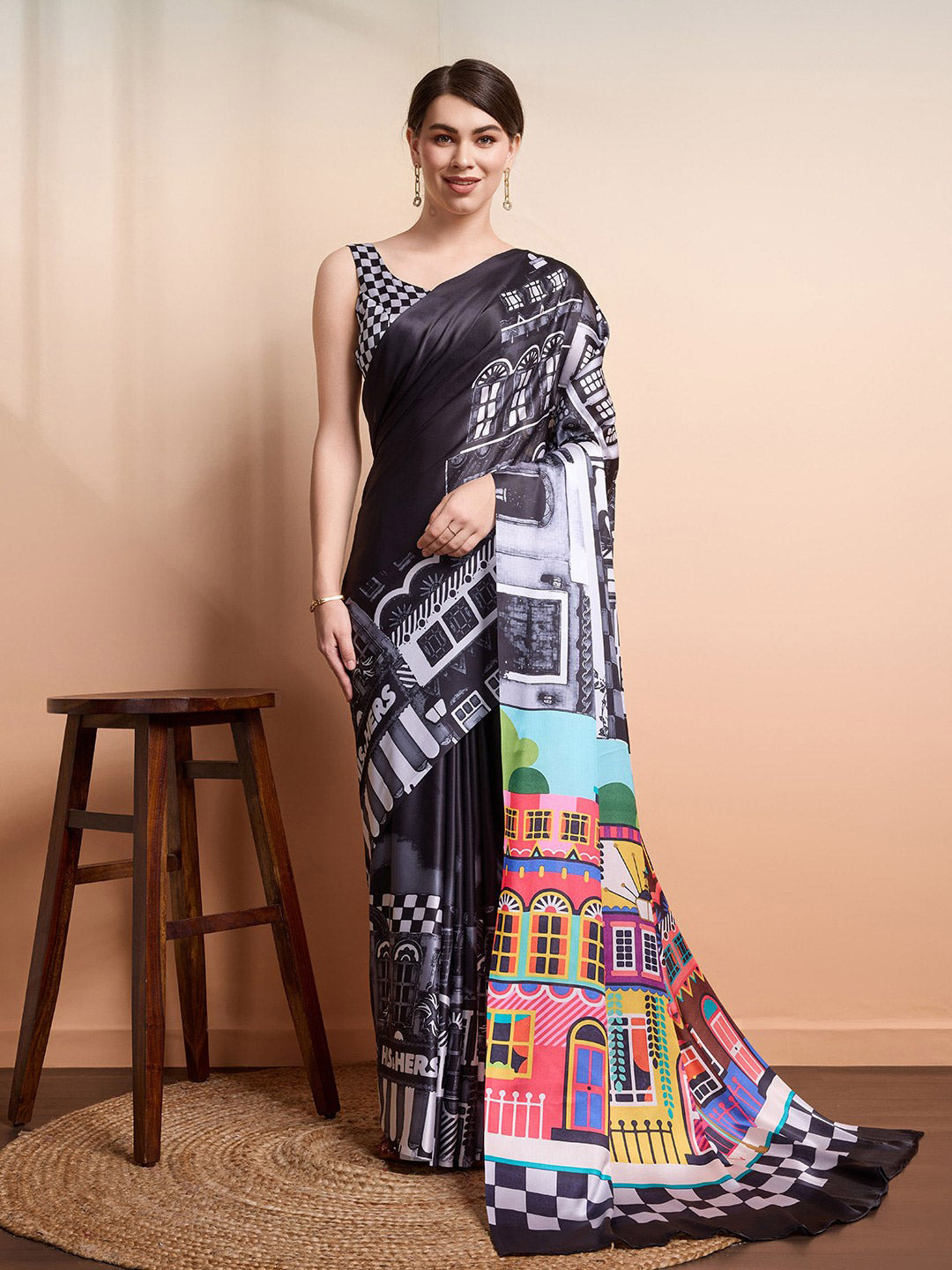 Urban Pallu Printed Poly Georgette Daily Saree