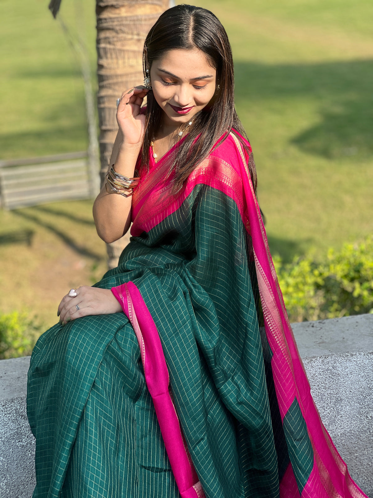Urban Pallu Woven Design Cotton Blend Traditional Saree