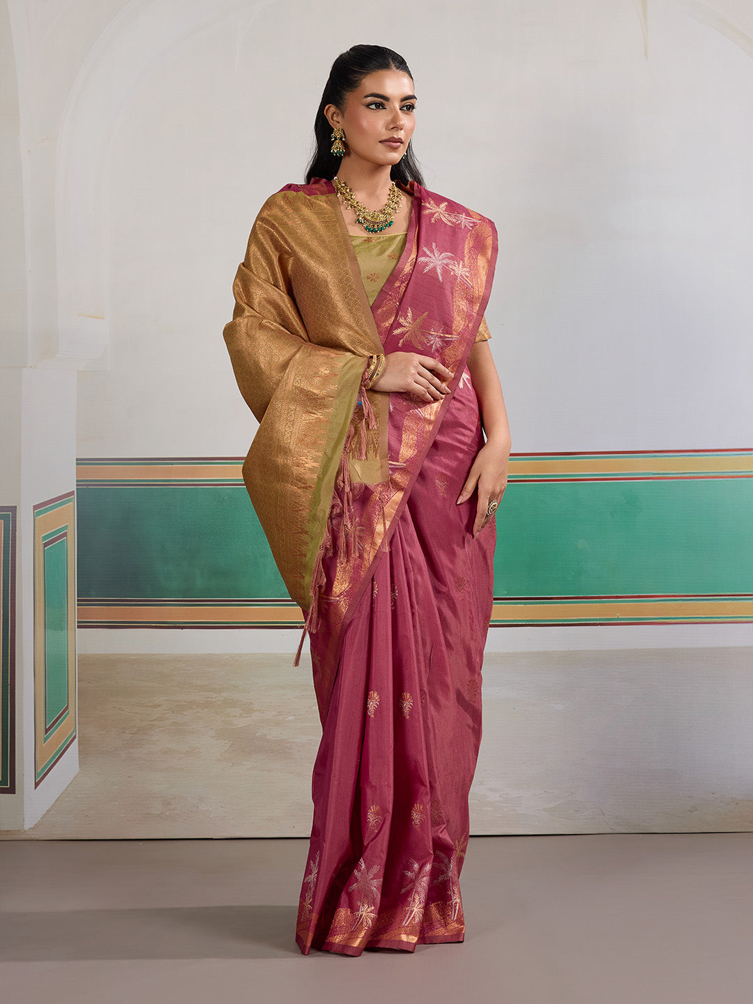 Urban Pallu Printed Silk Cotton Work Saree