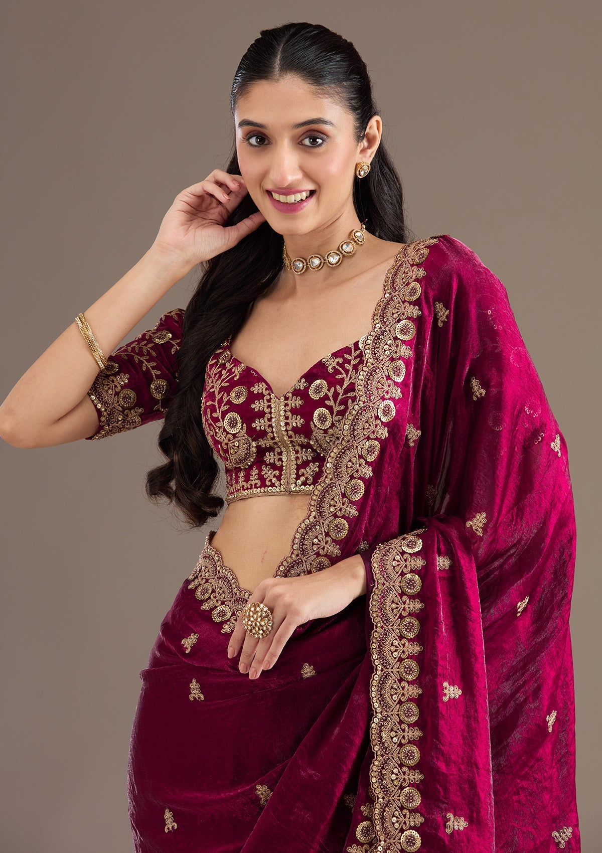 Urban Pallu Embellished Art Silk Festive Saree