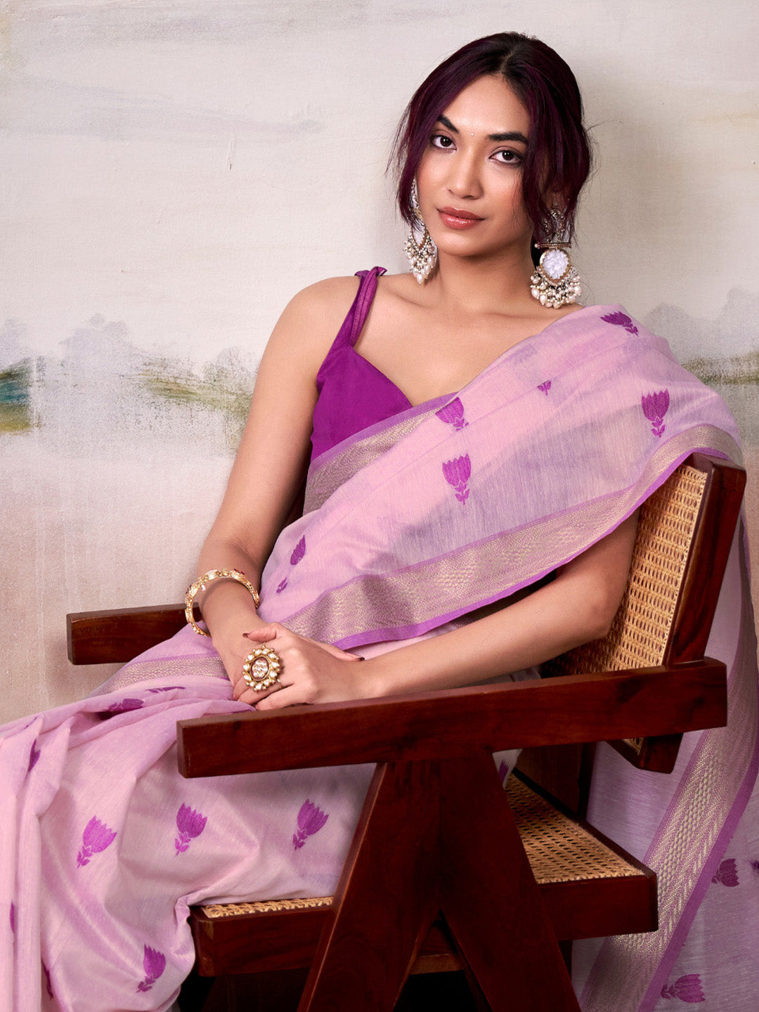 Urban Pallu Woven Design Cotton Blend Daily Saree