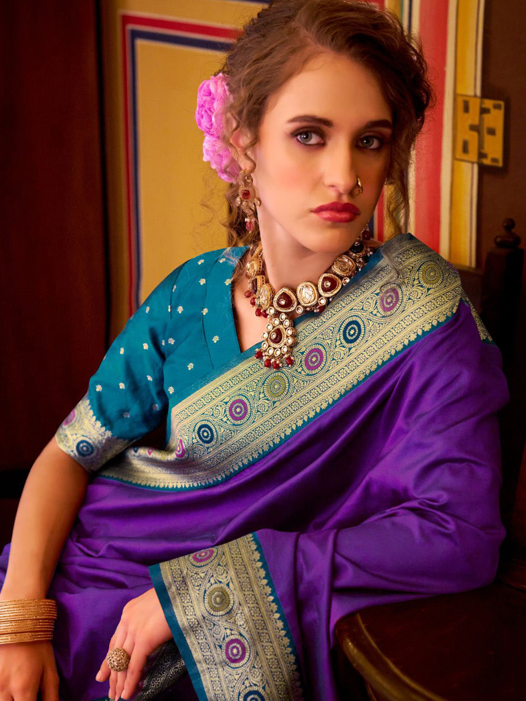 Urban Pallu Woven Design Silk Blend Daily Saree