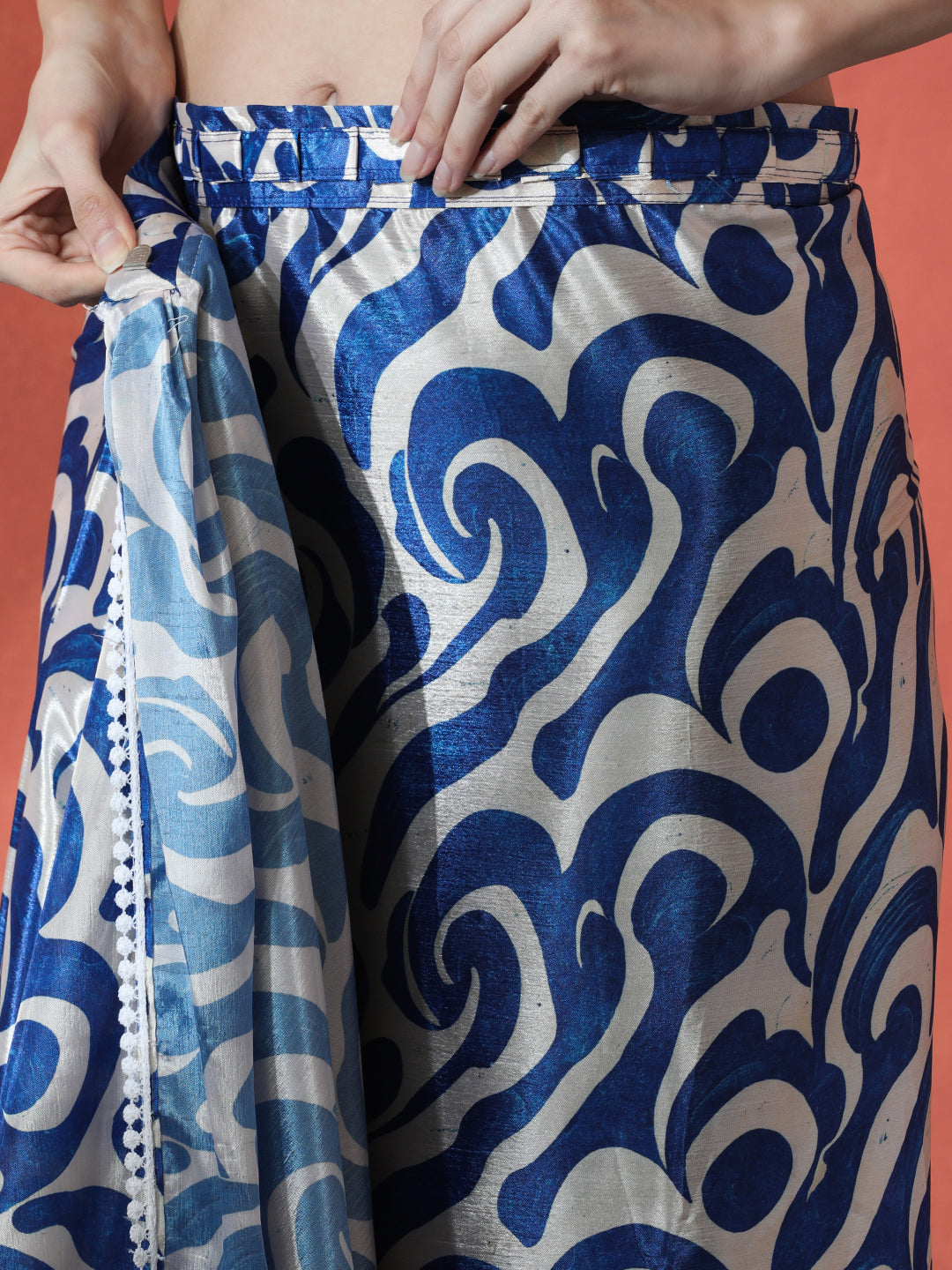 Urban Pallu Beads and Stones Silk Blend Designer Saree