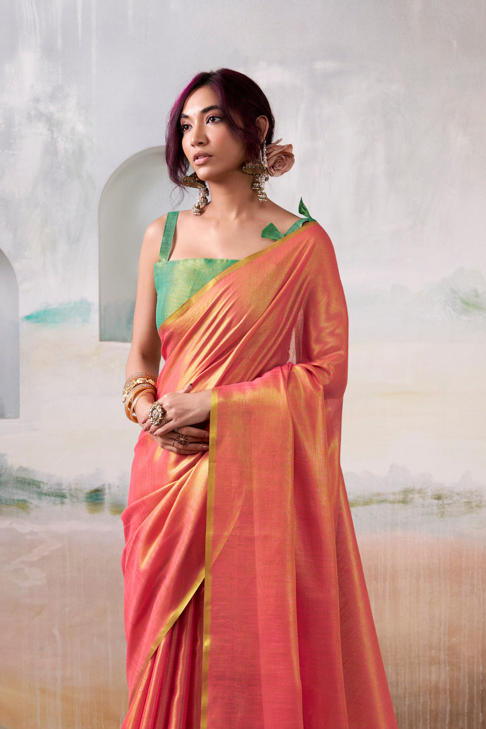 Urban Pallu Woven Design Cotton Blend Daily Saree