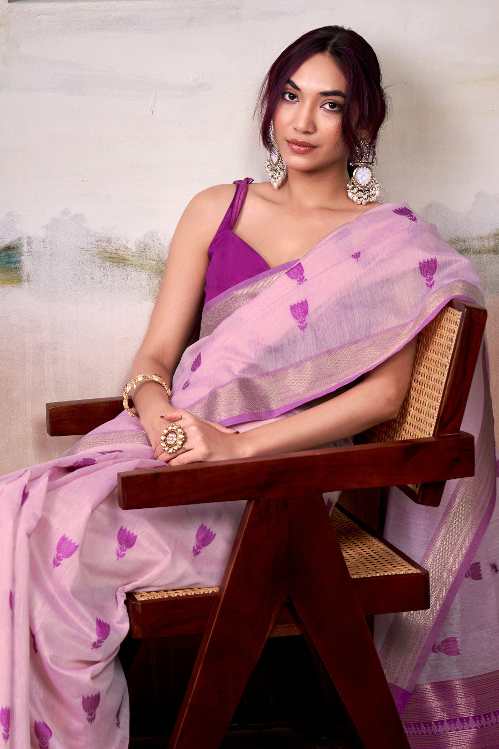 Urban Pallu Woven Design Cotton Blend Daily Saree