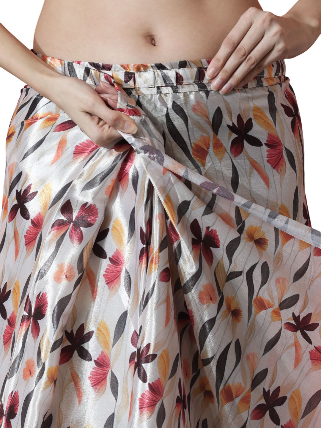 Urban Pallu Woven Design Silk Blend Fusion Saree