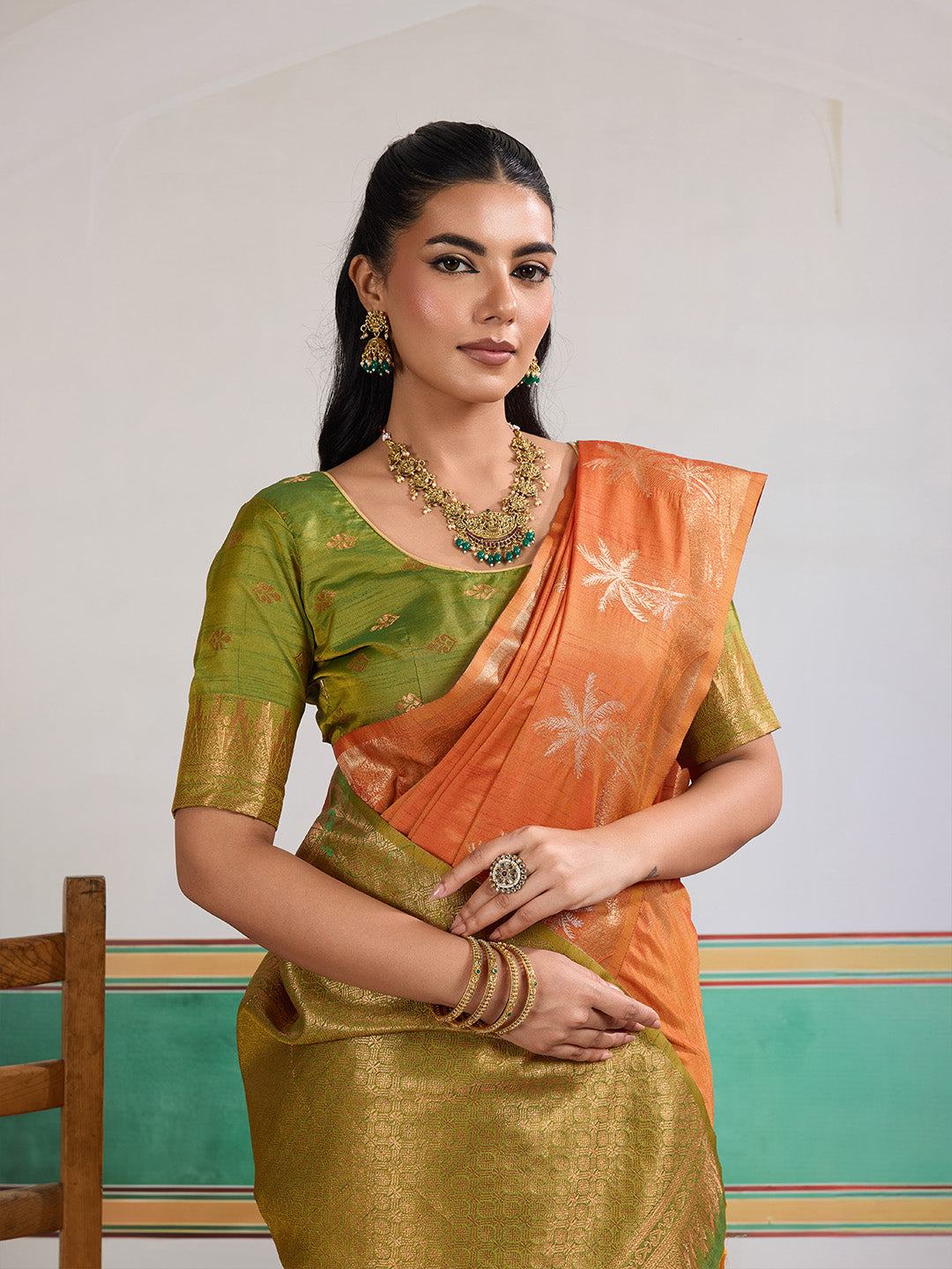 Urban Pallu Printed Silk Cotton Work Saree