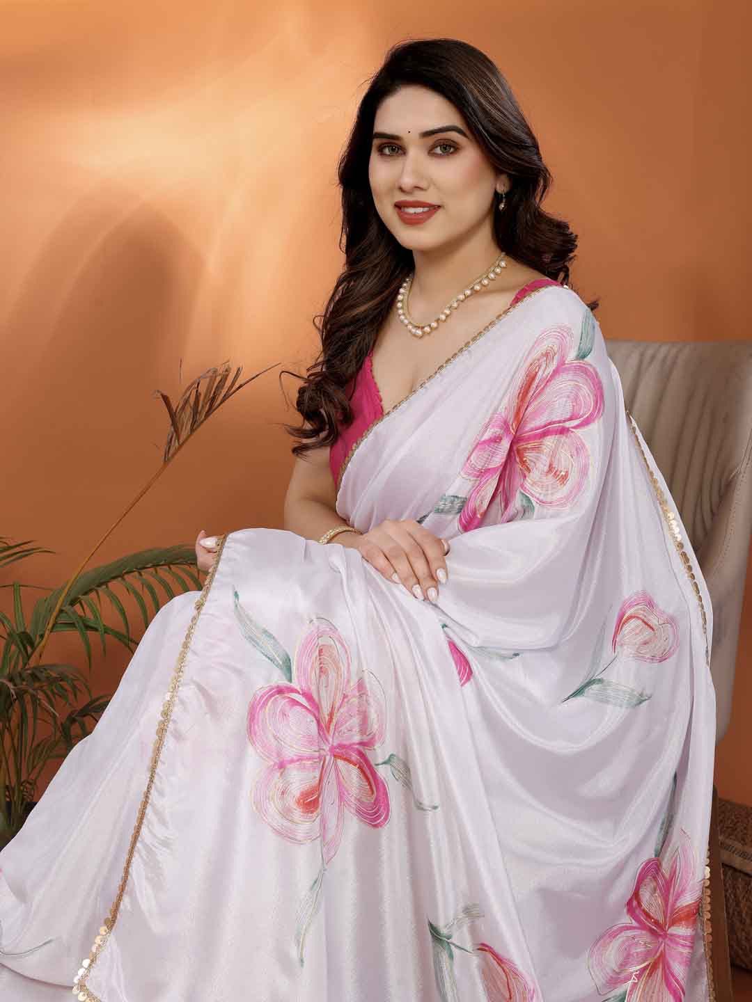 Urban Pallu Printed Poly Chiffon Daily Saree