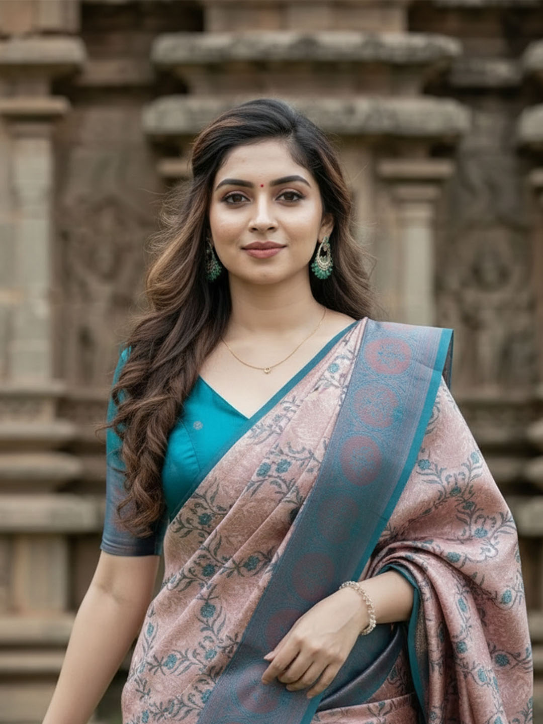 Urban Pallu Woven Design Silk Blend Work Saree