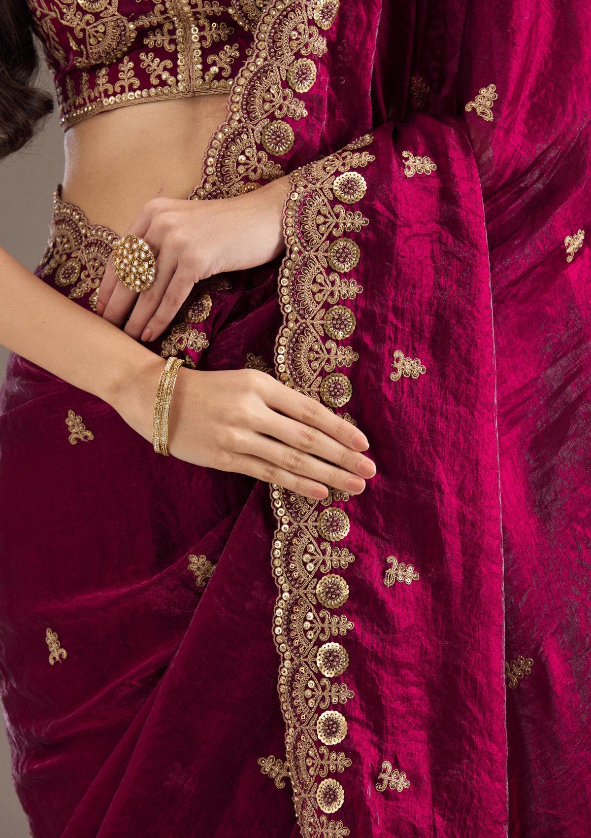 Urban Pallu Embellished Art Silk Festive Saree