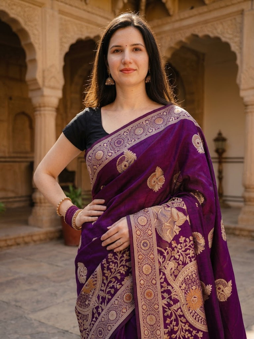 Urban Pallu Woven Design Silk Blend Traditional Saree
