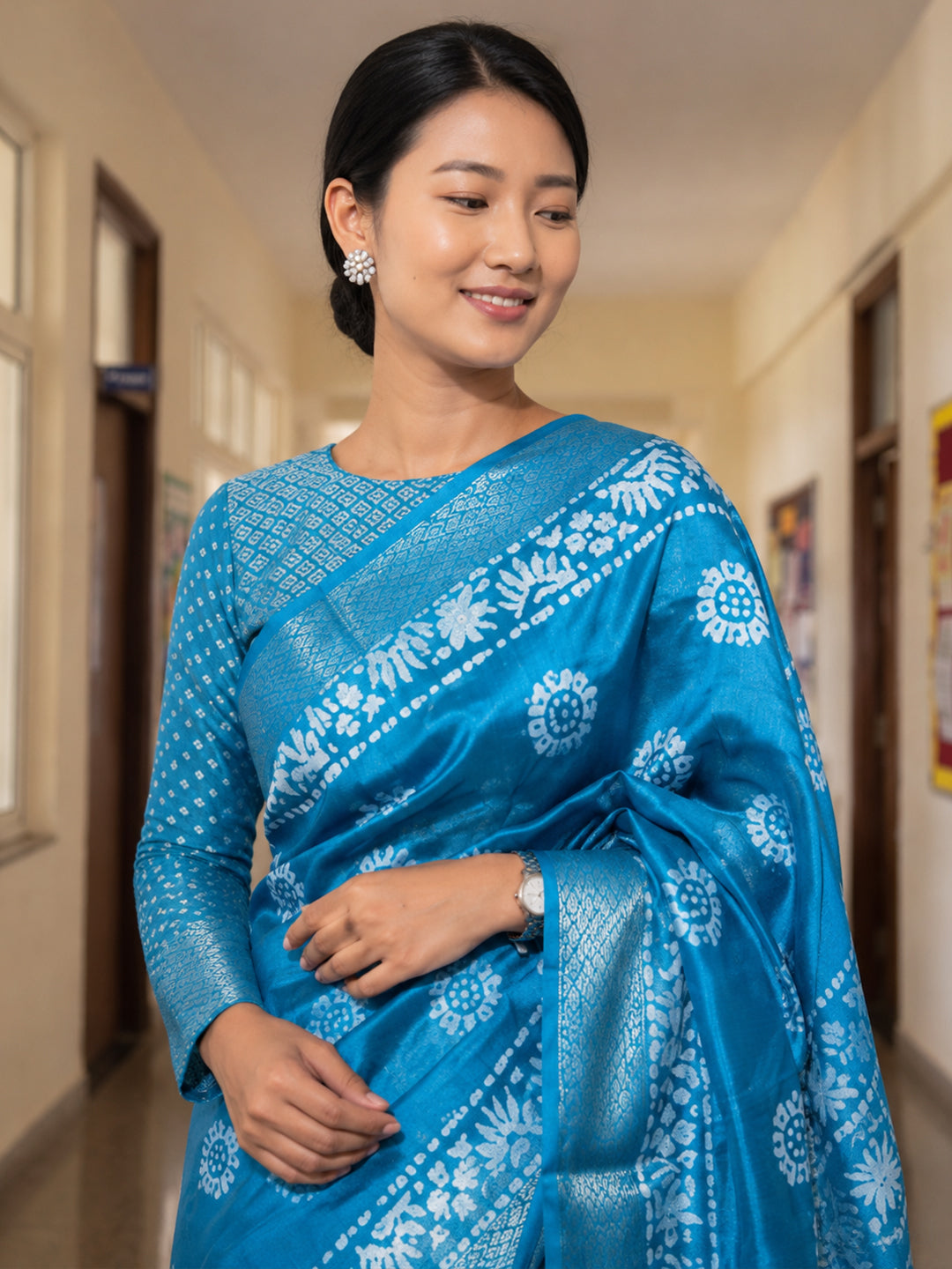 Urban Pallu Printed Cotton Blend Festive Saree