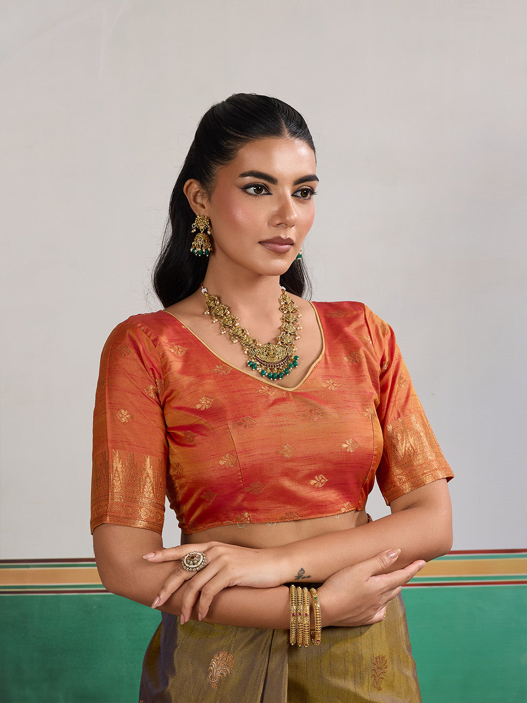 Urban Pallu Printed Silk Cotton Work Saree
