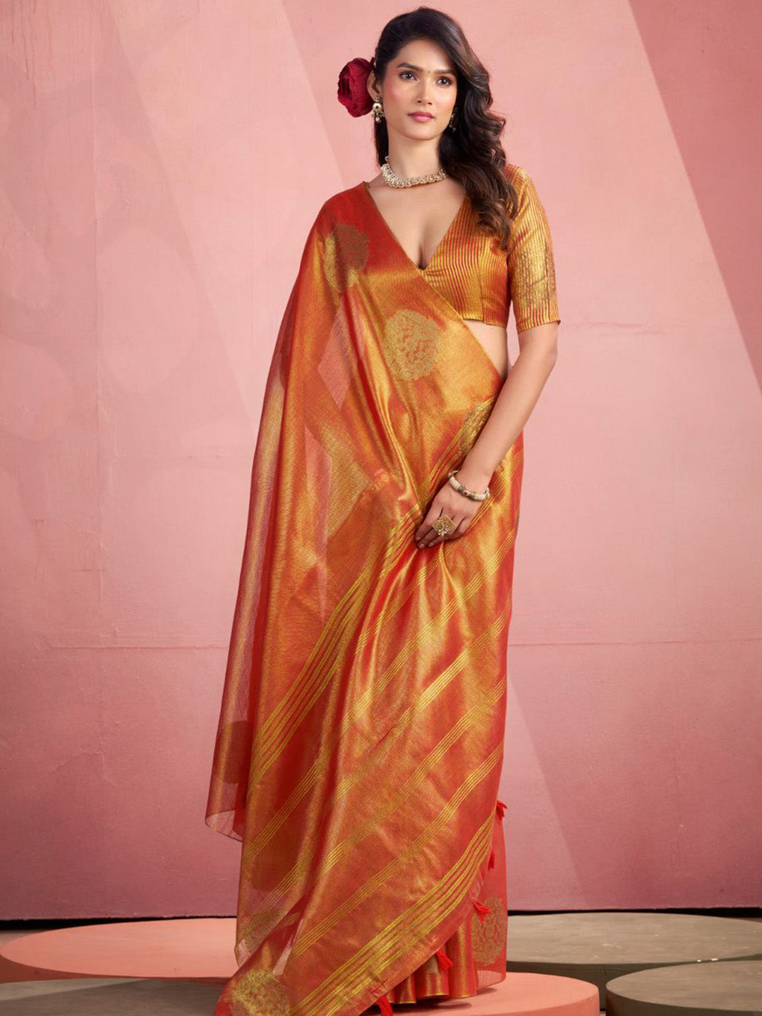Urban Pallu Woven Design Silk Blend Traditional Saree