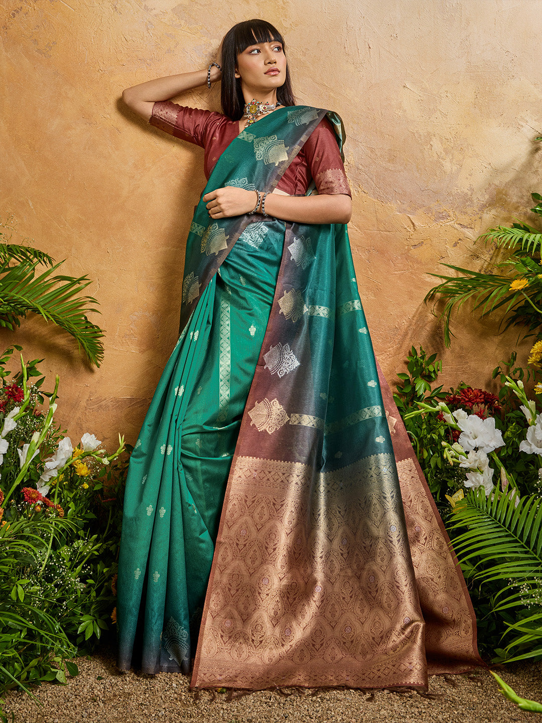 Urban Pallu Printed Silk Cotton Traditional Saree