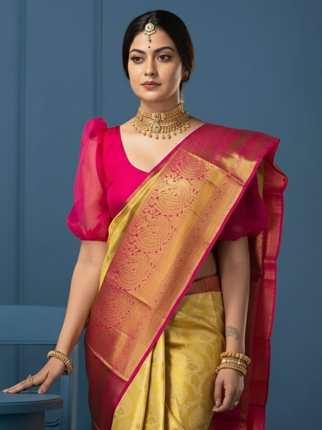 Urban Pallu Woven Design Silk Blend Traditional Saree