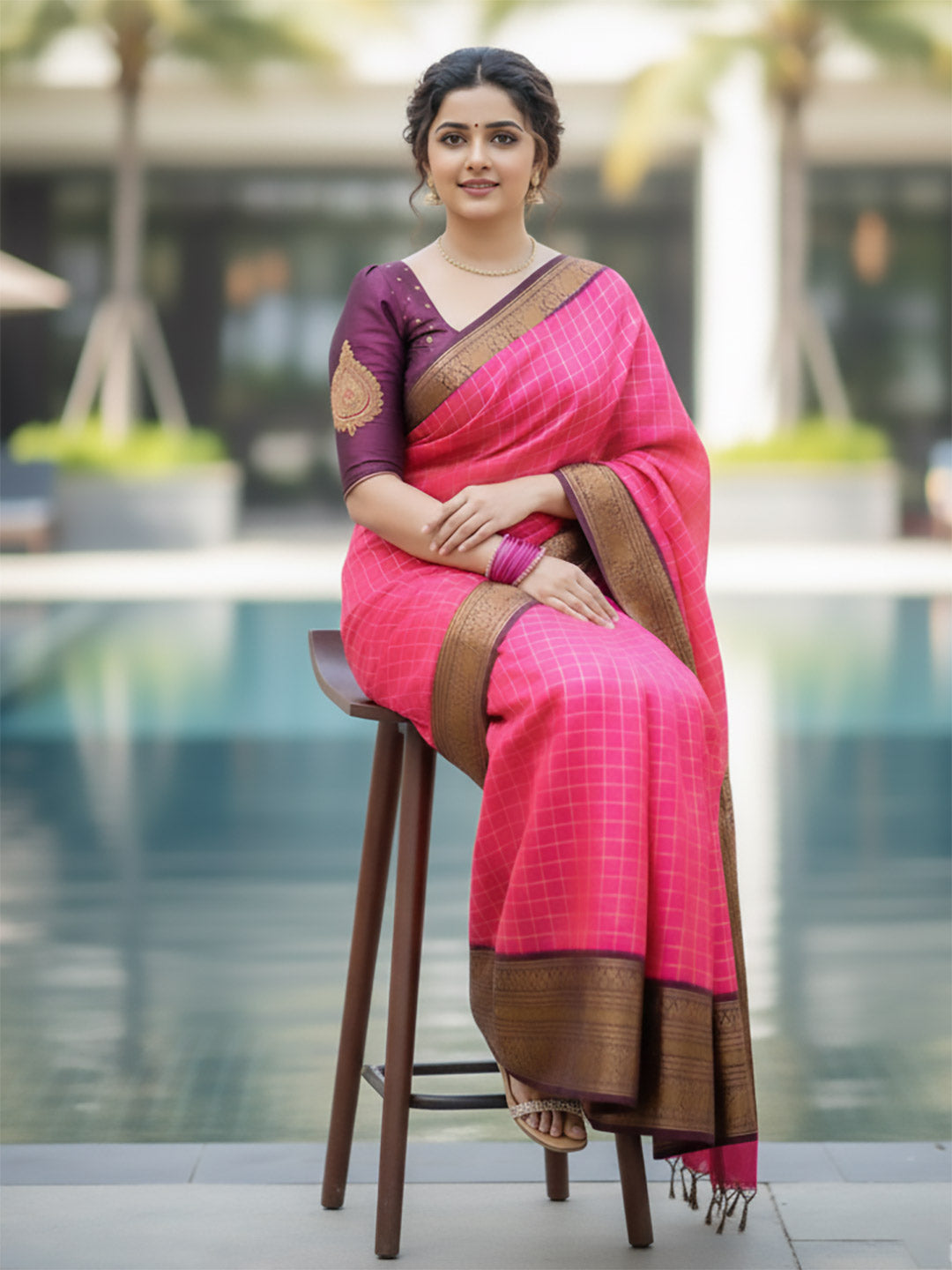 Urban Pallu Woven Design Silk Blend Traditional Saree