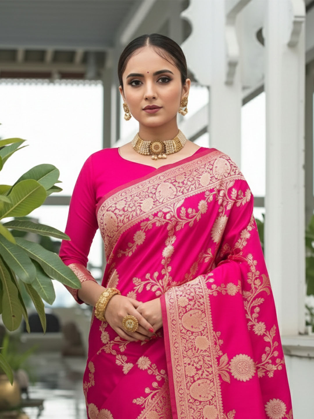 Urban Pallu Woven Design Silk Blend Traditional Saree
