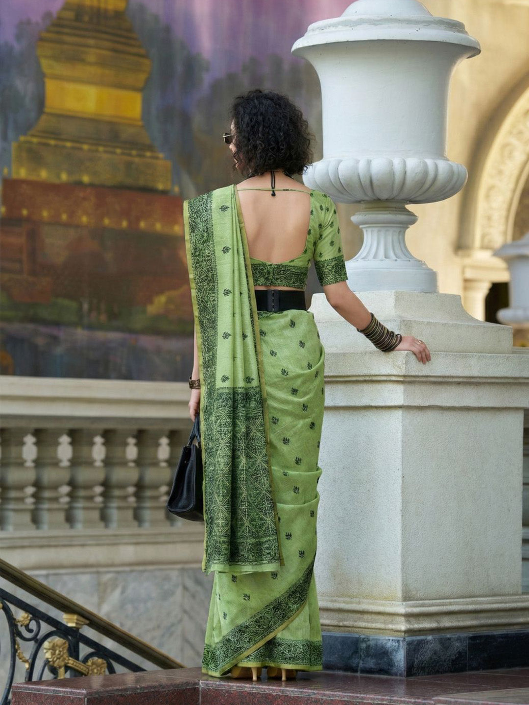 Urban Pallu Woven Design Cotton Blend Daily Saree