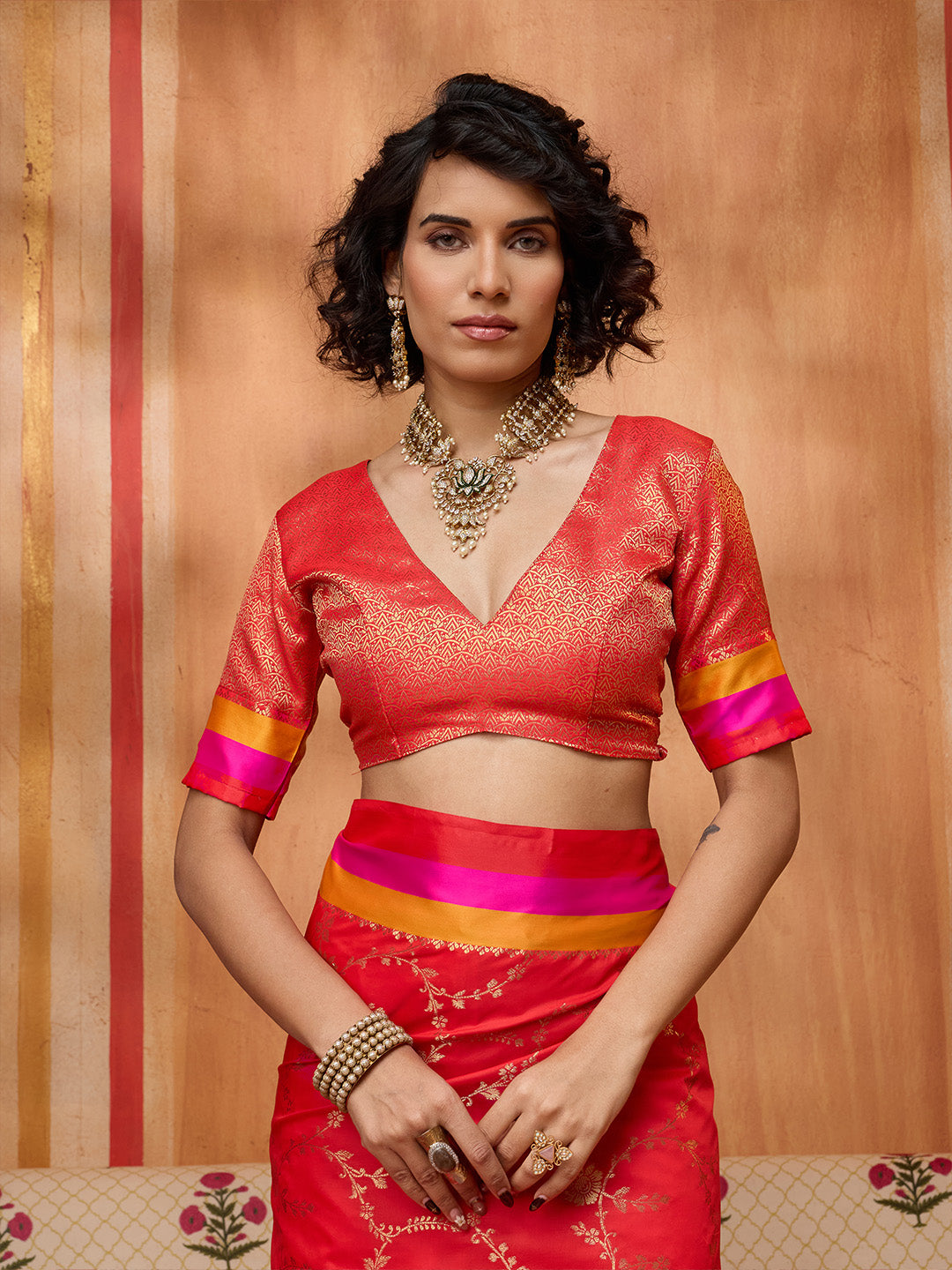 Urban Pallu Printed Silk Cotton Fusion Saree
