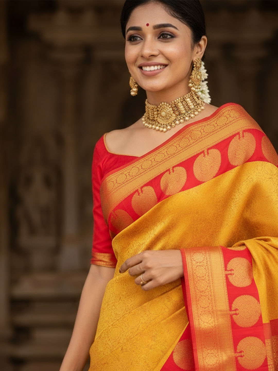 Urban Pallu Woven Design Silk Blend Traditional Saree