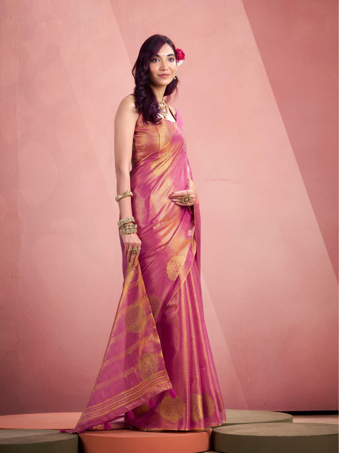 Urban Pallu Woven Design Silk Blend Traditional Saree