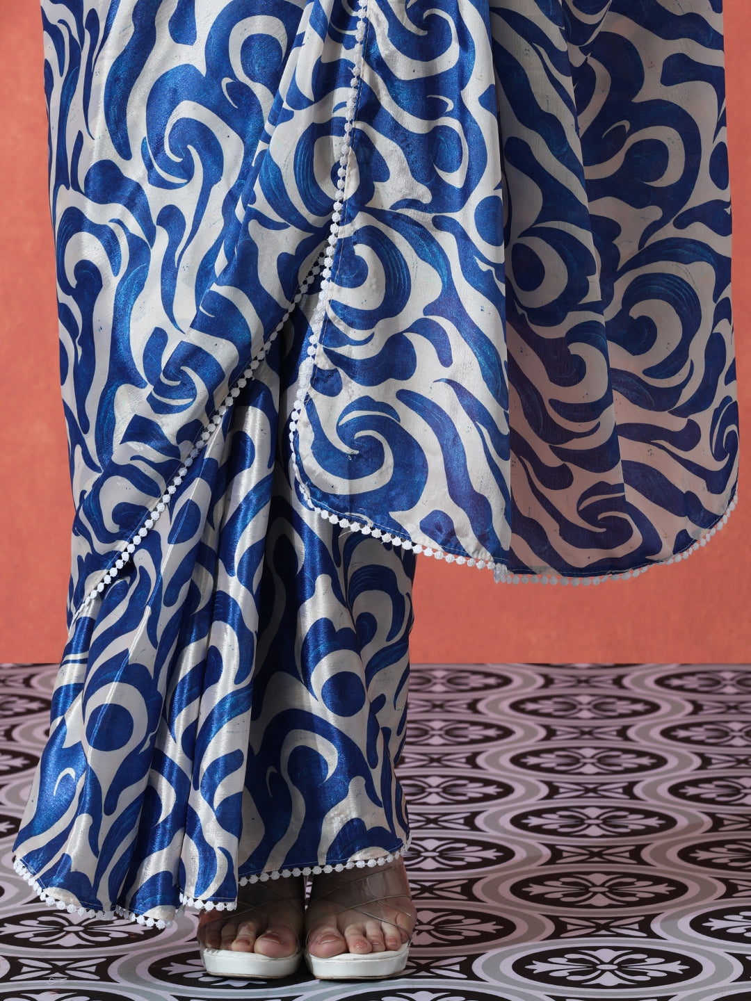 Urban Pallu Beads and Stones Silk Blend Designer Saree