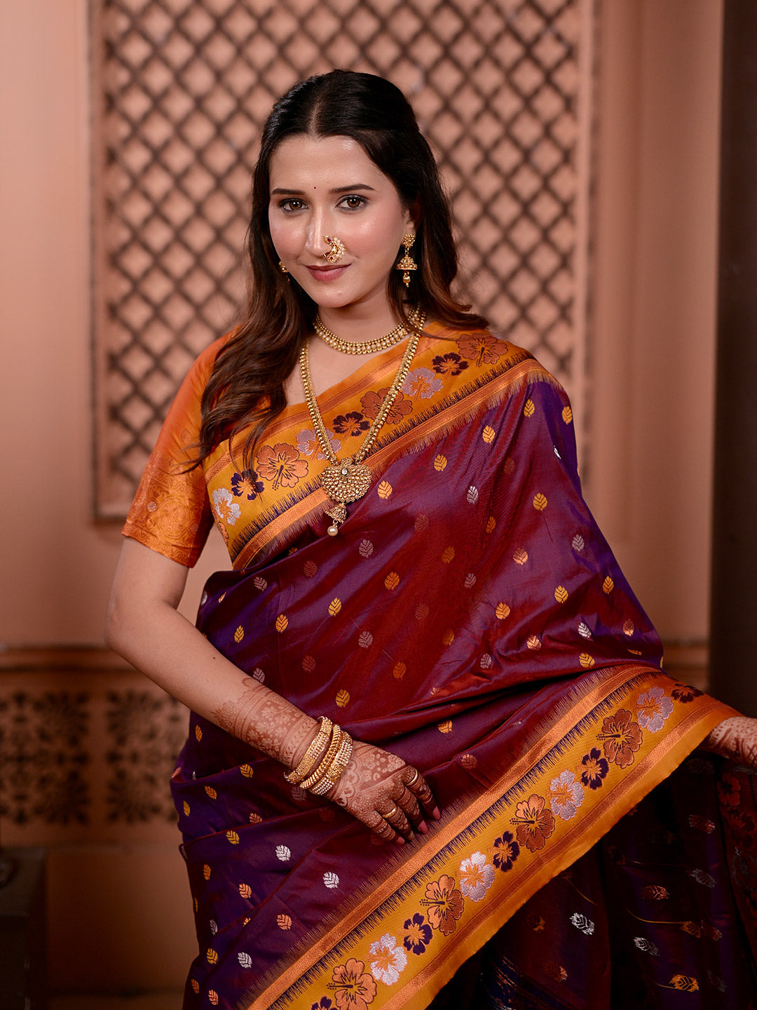 Urban Pallu Woven Design Silk Blend Traditional Saree