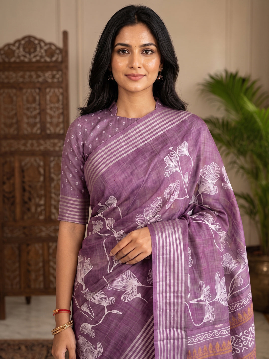 Urban Pallu Printed Silk Blend Festive Saree