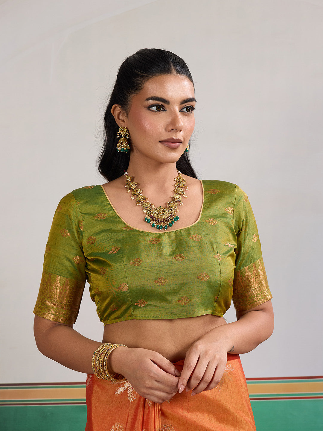 Urban Pallu Printed Silk Cotton Work Saree