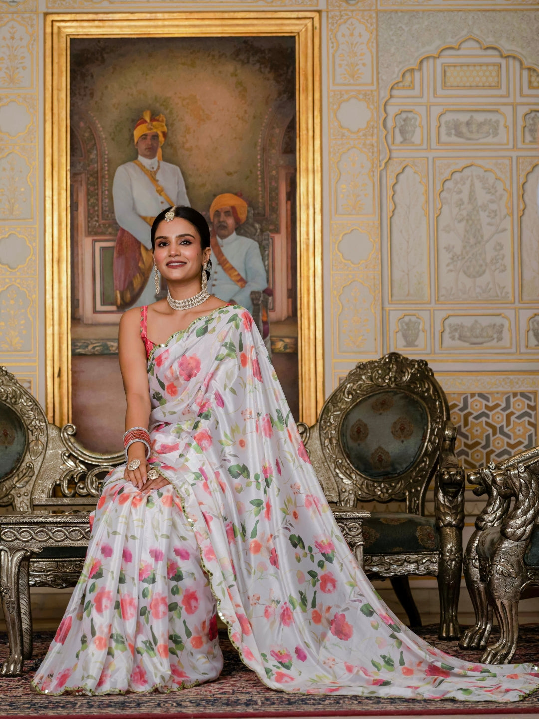 Urban Pallu Woven Design Silk Blend Fusion Saree