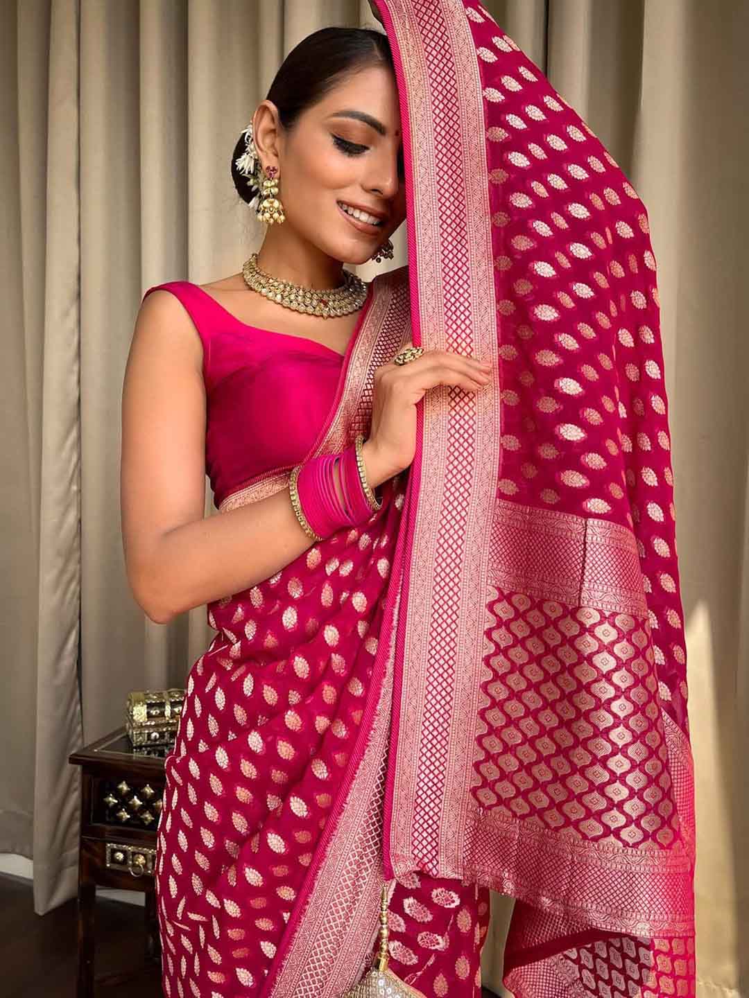Urban Pallu Woven Design Silk Blend Work Saree