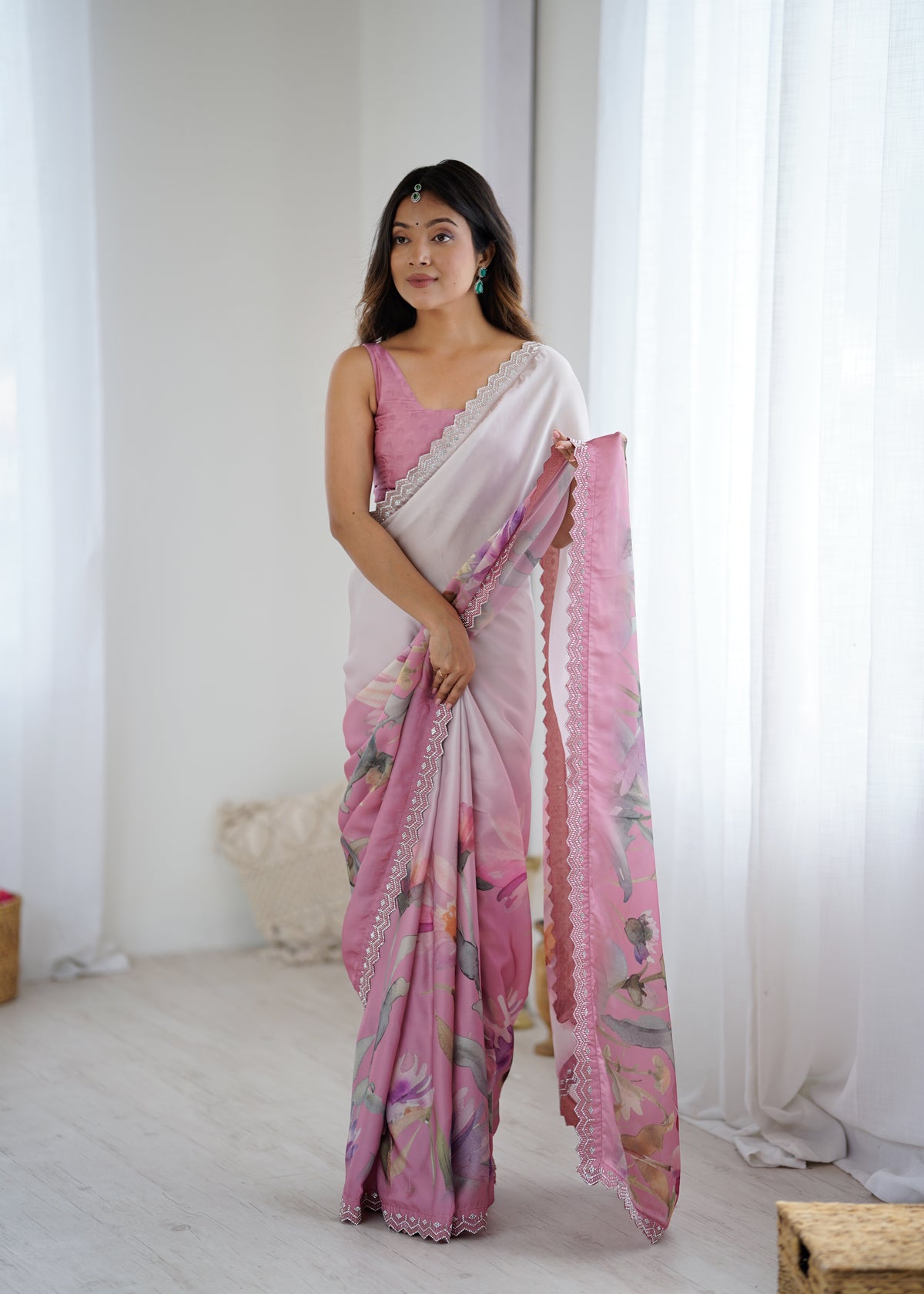 Urban Pallu Printed Silk Blend Daily Saree