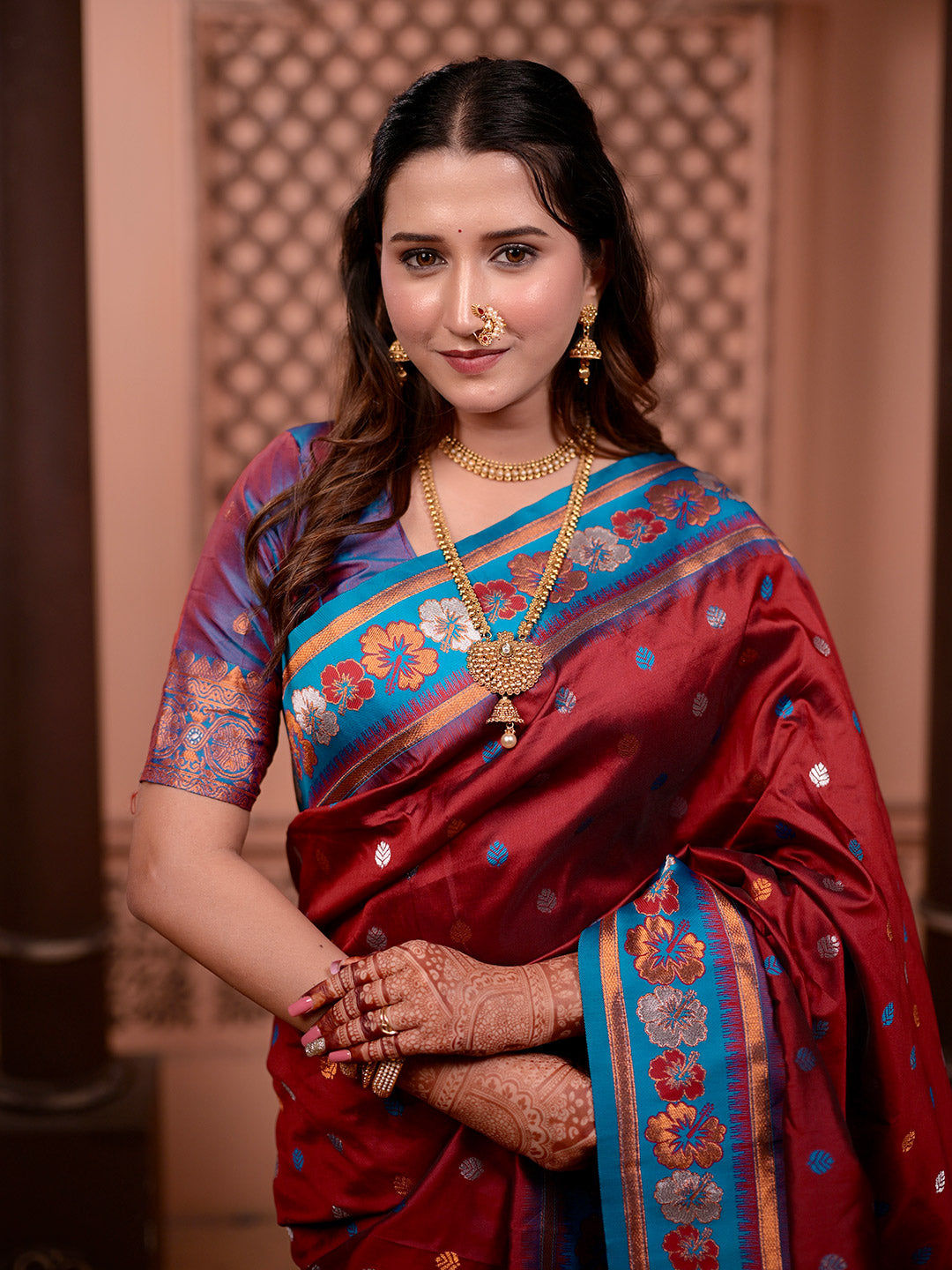 Urban Pallu Woven Design Silk Blend Traditional Saree