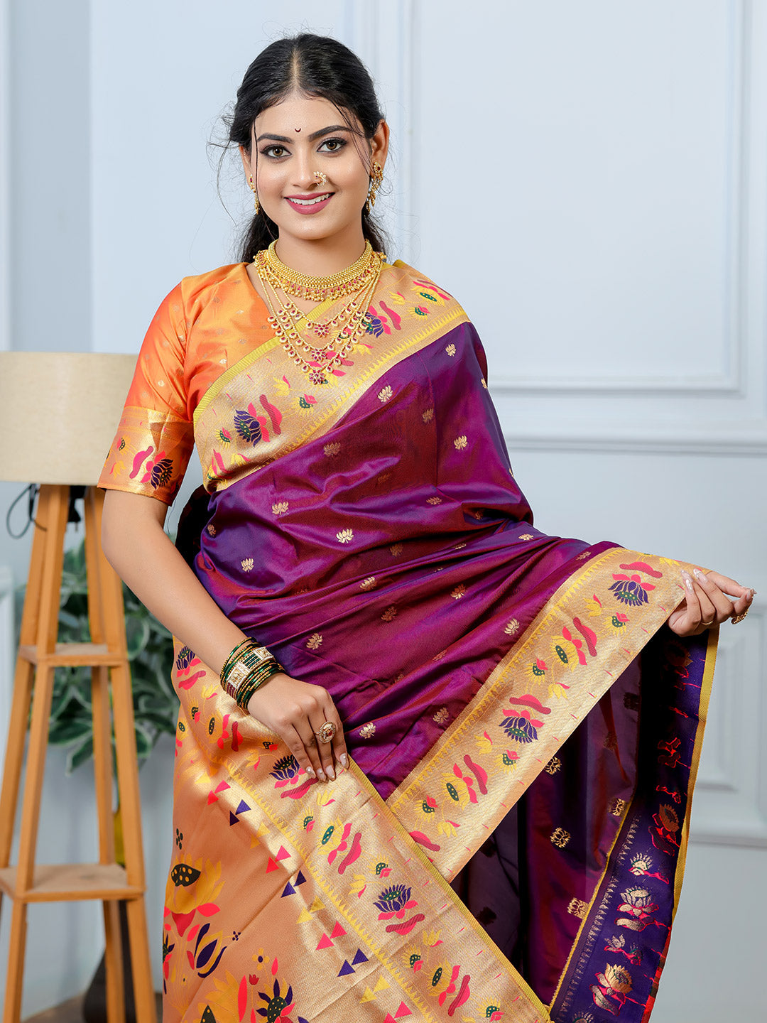 Urban Pallu Woven Design Silk Blend Traditional Saree