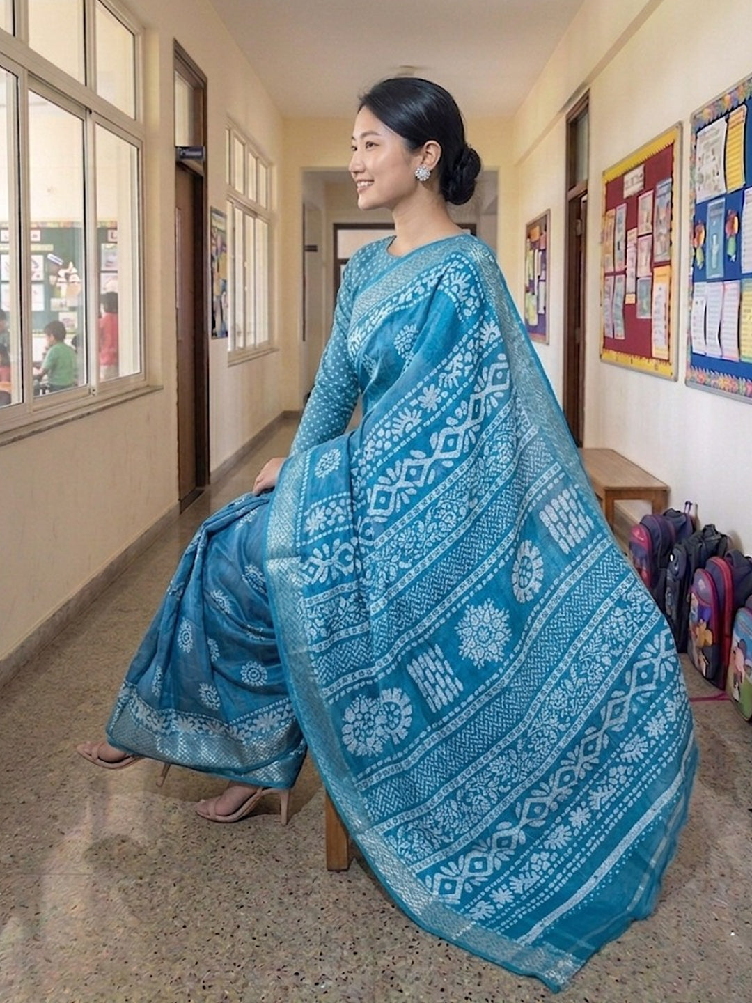 Urban Pallu Printed Cotton Blend Festive Saree