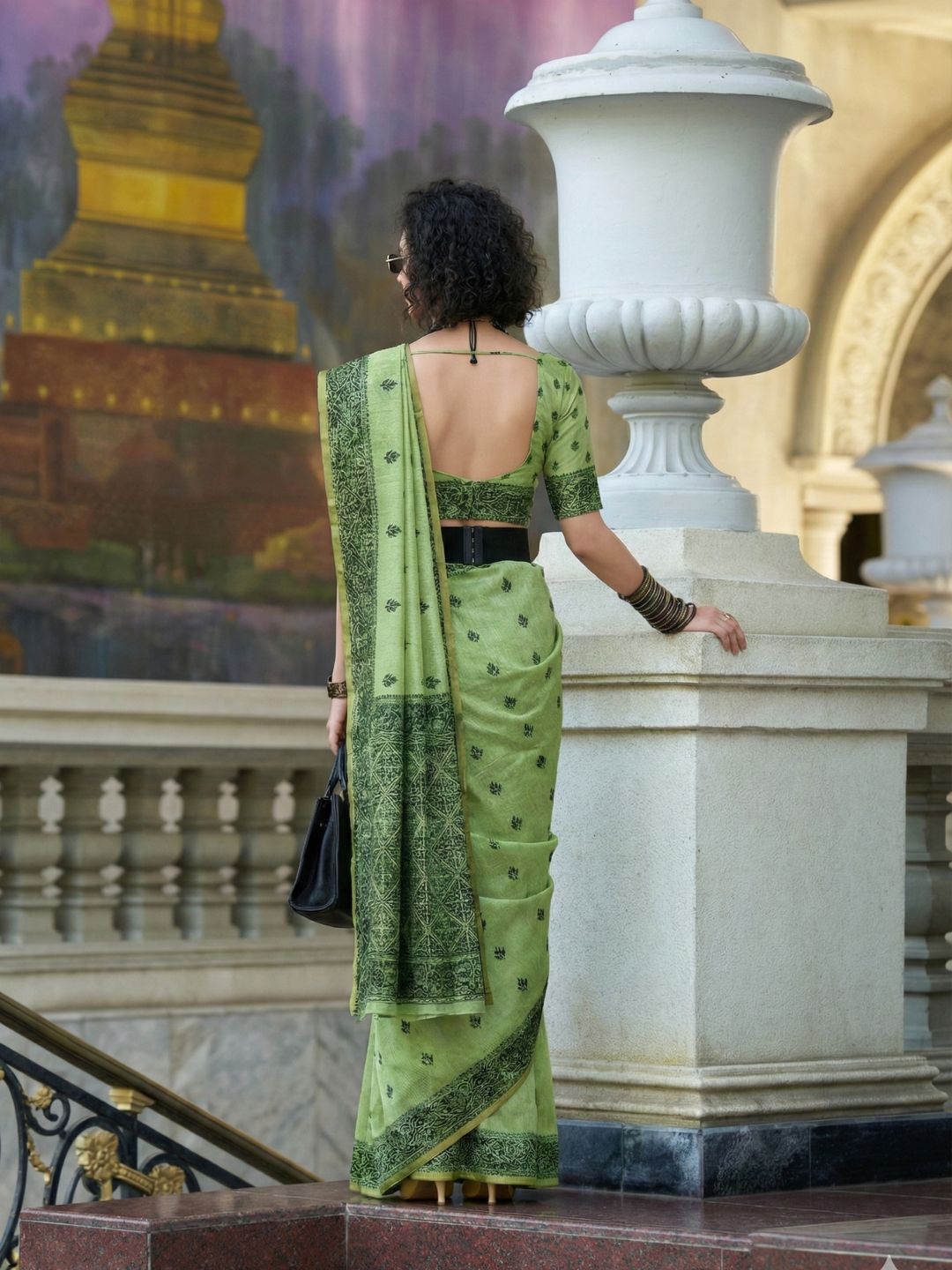 Urban Pallu Woven Design Cotton Blend Daily Saree