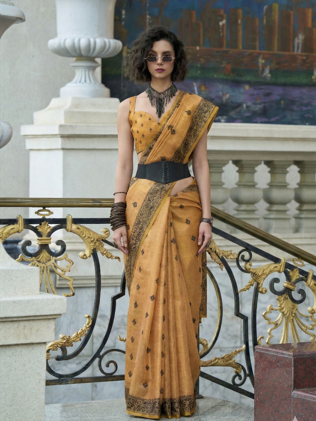Urban Pallu Woven Design Cotton Blend Daily Saree
