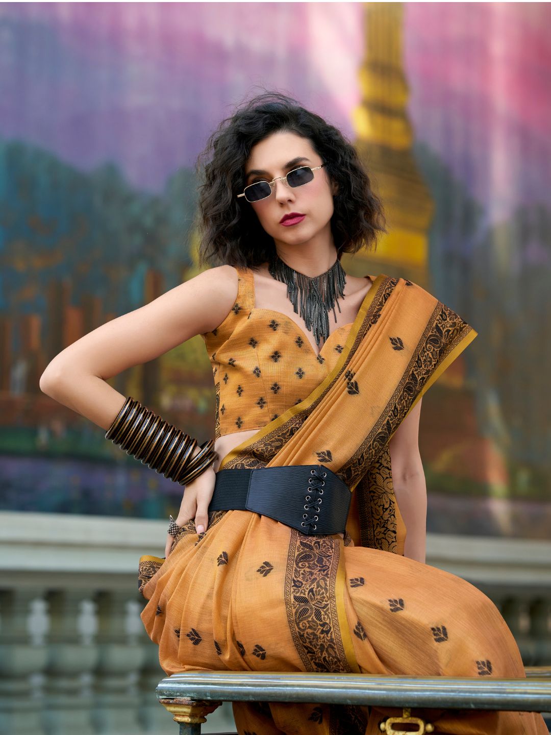 Urban Pallu Woven Design Cotton Blend Daily Saree