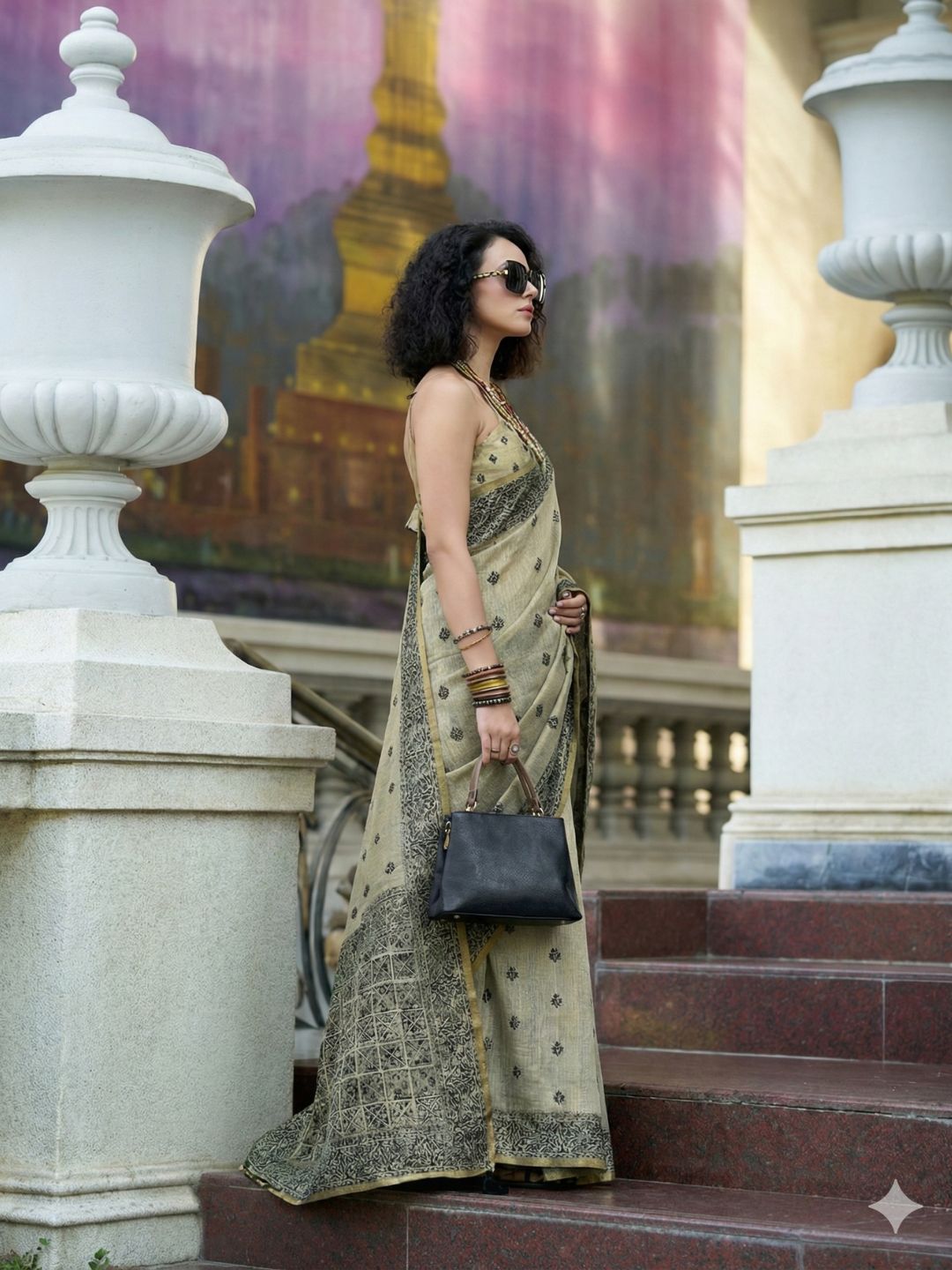 Urban Pallu Woven Design Cotton Blend Daily Saree