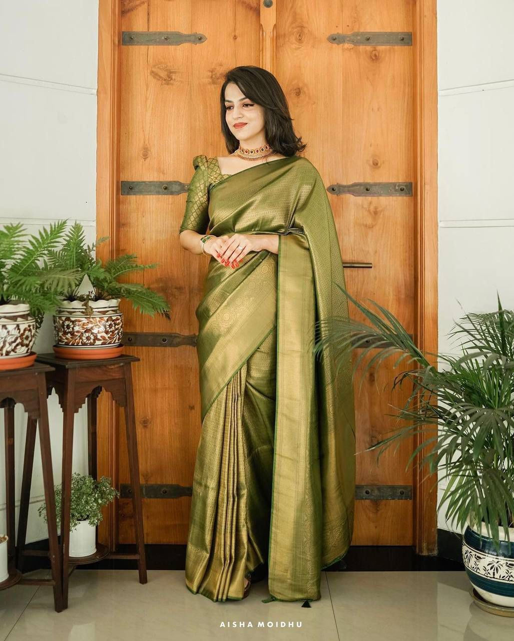 Urban Pallu Woven Design Silk Blend Work Saree