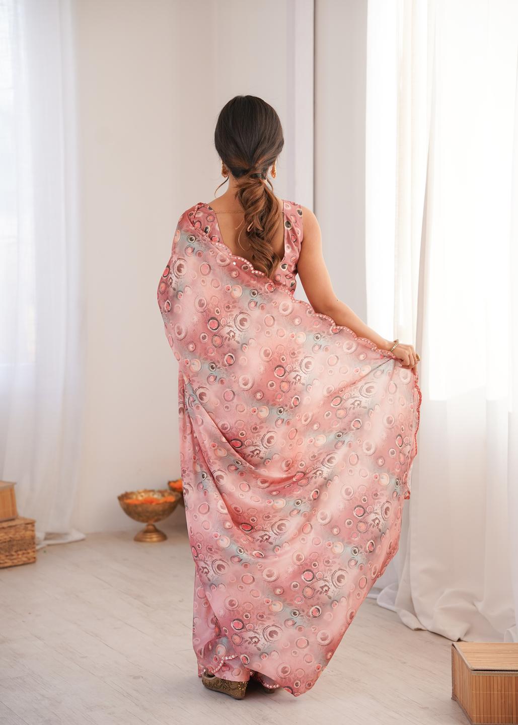 Urban Pallu Sequinned Silk Blend Designer Saree