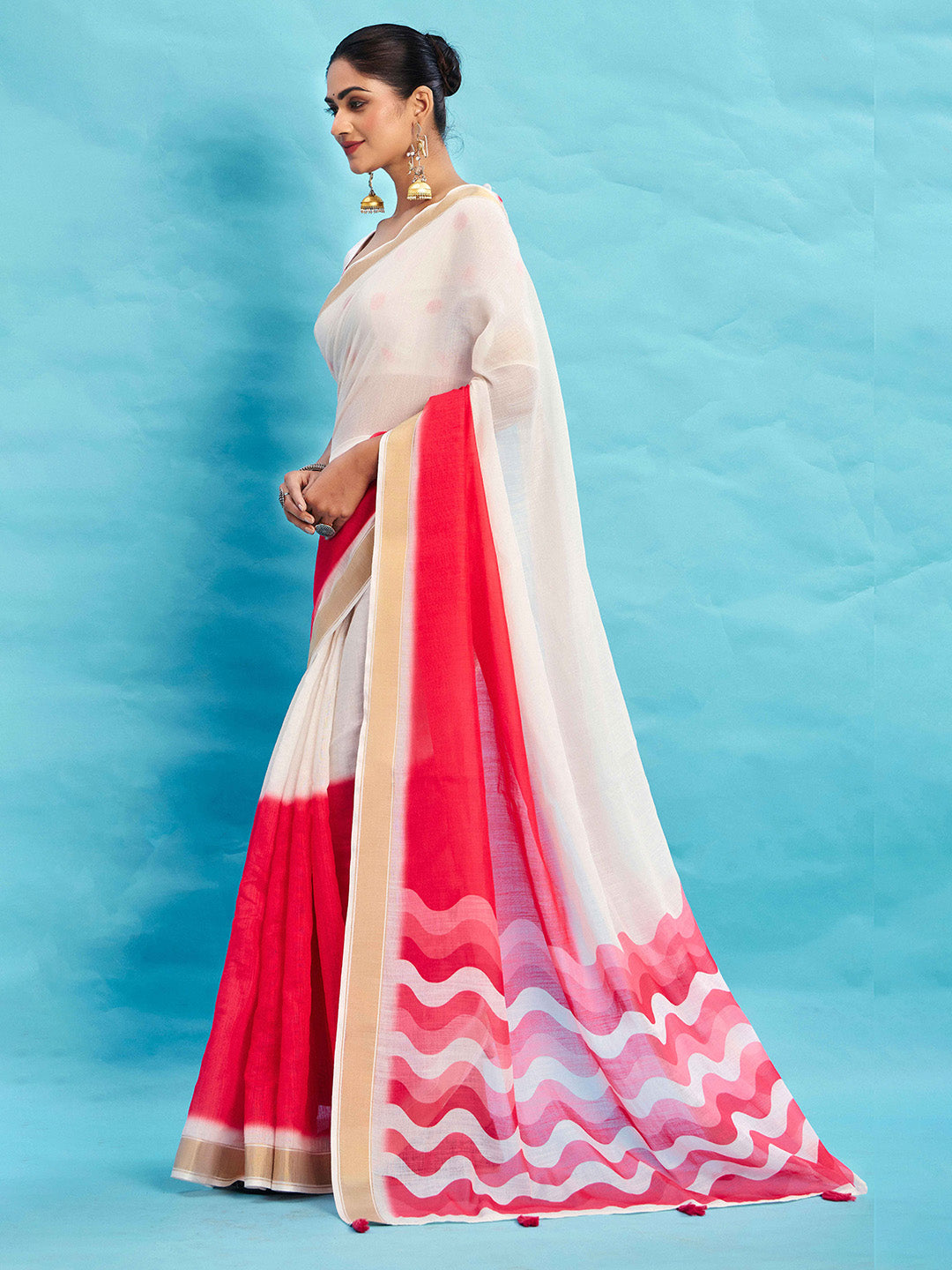 Urban Pallu Ombre Dyed Silk Blend Fusion Saree